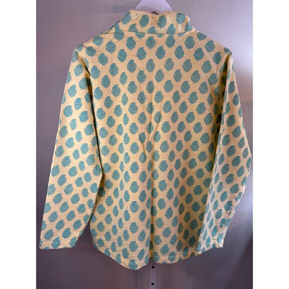 Gorgeous Orvis quarter zip pullover sweatshirt; yellow and green paisley XL - Picture 5 of 6